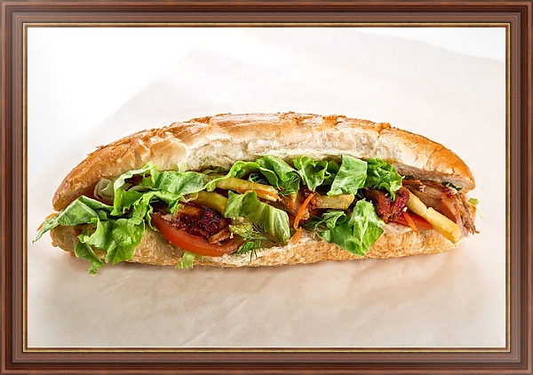 Постер Сэндвич с салатом с типом исполнения На холсте в раме в багетной раме 35-M719P-83