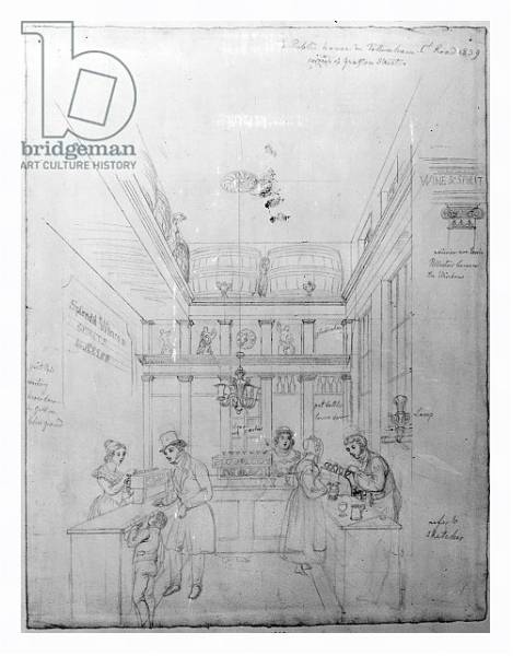 Постер A London Liquor Shop, 1839 с типом исполнения На холсте в раме в багетной раме 221-03