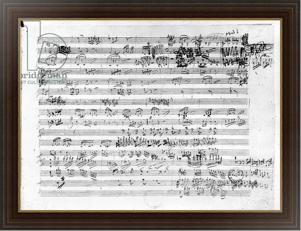 Постер Autograph score sheet for the Trio mi bemol opus 3 с типом исполнения На холсте в раме в багетной раме 1.023.151