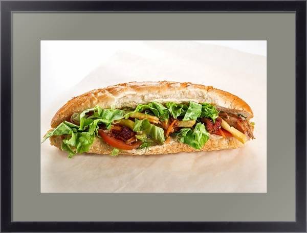Постер Сэндвич с салатом с типом исполнения Под стеклом в багетной раме 221-01