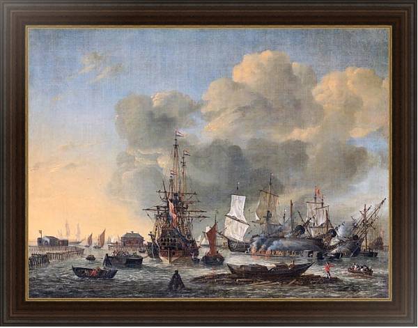 Постер Caulking ships on the IJ near Amsterdam с типом исполнения На холсте в раме в багетной раме 1.023.151