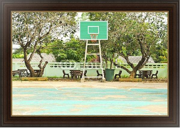Постер Баскетбольная площадка 2 с типом исполнения На холсте в раме в багетной раме 1.023.151
