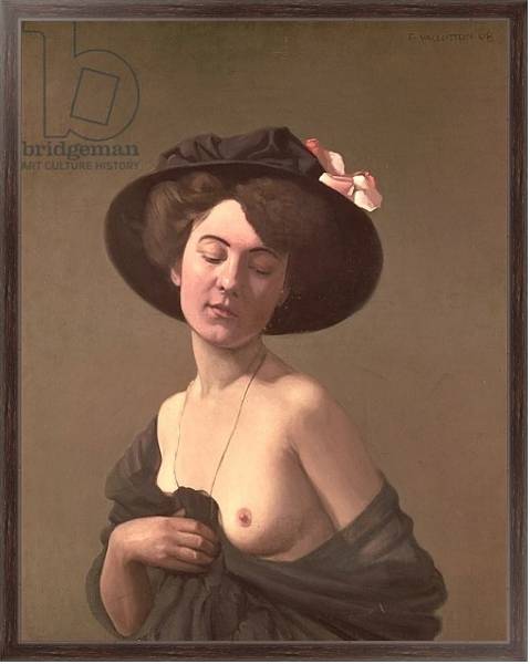 Постер Lady in a Hat, 1908 с типом исполнения На холсте в раме в багетной раме 221-02