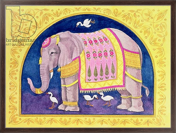 Постер Indian Elephant с типом исполнения На холсте в раме в багетной раме 221-02