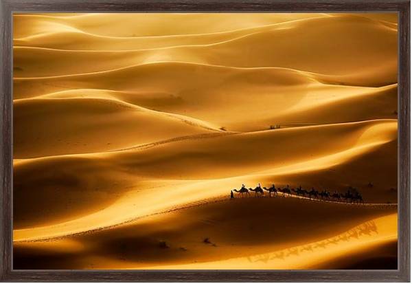 Постер Африка. Караван в пустыне с типом исполнения На холсте в раме в багетной раме 221-02