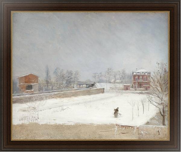 Постер Зимний пейзаж 17 с типом исполнения На холсте в раме в багетной раме 1.023.151