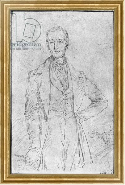 Постер Portrait of Alphonse de Lamartine, 1844 2 с типом исполнения На холсте в раме в багетной раме NA033.1.051