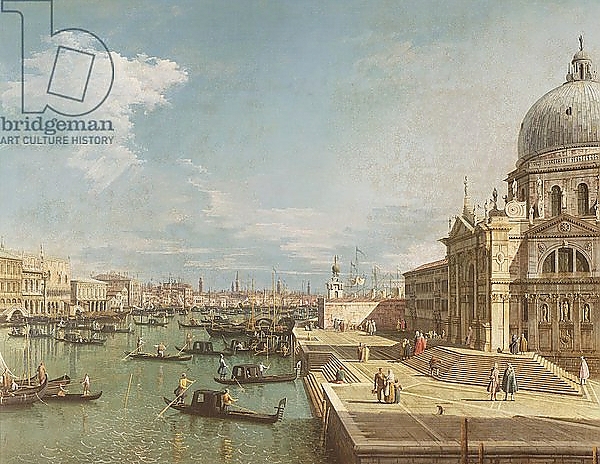 Постер The Entrance to the Grand Canal and the church of Santa Maria della Salute, Venice с типом исполнения На холсте без рамы