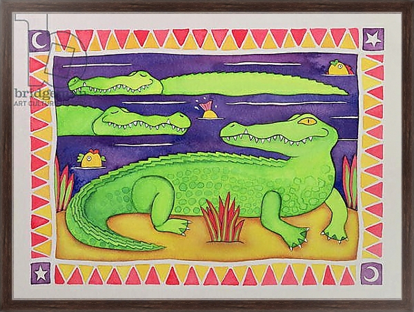 Постер Crocodiles с типом исполнения На холсте в раме в багетной раме 221-02