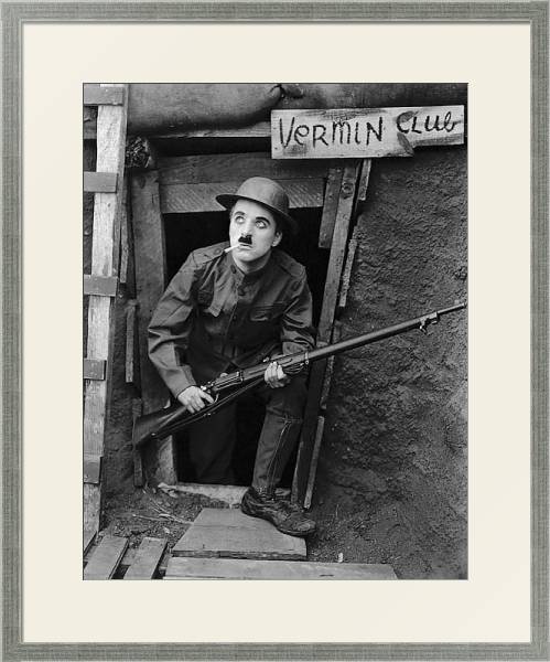 Постер Chaplin, Charlie (Shoulder Arms) с типом исполнения Под стеклом в багетной раме 1727.2510
