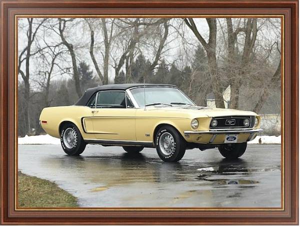 Постер Mustang GT Convertible '1968 с типом исполнения На холсте в раме в багетной раме 35-M719P-83