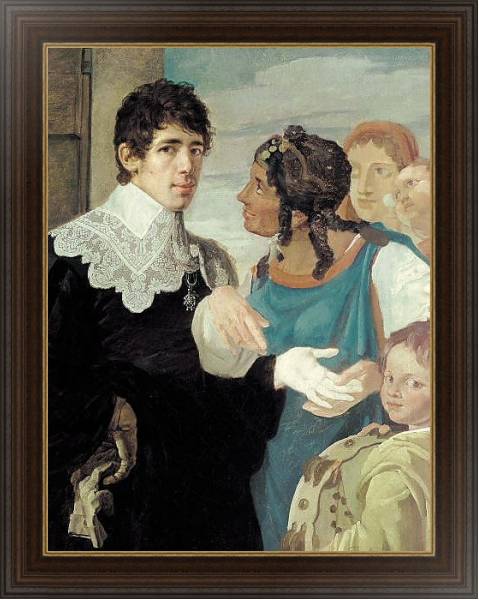 Постер Гадание. Автопортрет. 1805 с типом исполнения На холсте в раме в багетной раме 1.023.151