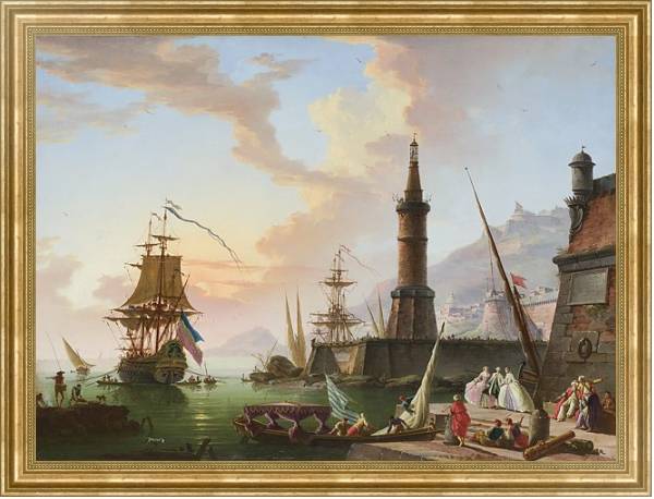 Постер Морской порт 2 с типом исполнения На холсте в раме в багетной раме NA033.1.051
