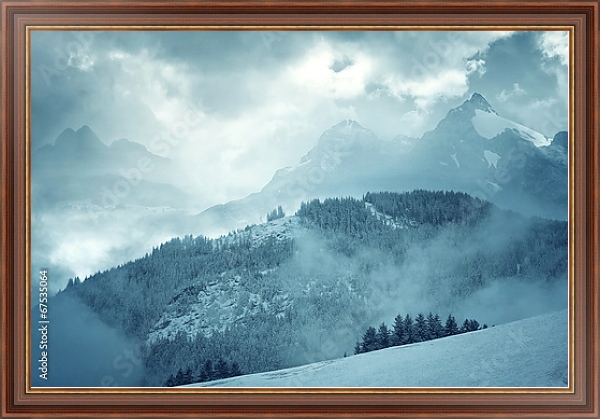 Постер Горы в снегу с типом исполнения На холсте в раме в багетной раме 35-M719P-83