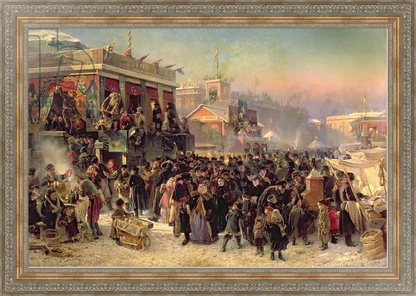 Постер Fair Booths on Admiralty Square, St. Petersburg, 1869 с типом исполнения На холсте в раме в багетной раме 484.M48.310