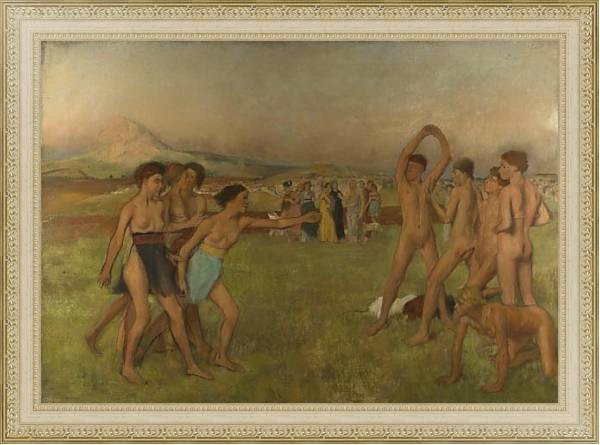 Постер Упражняющиеся юные спартанцы с типом исполнения На холсте в раме в багетной раме 484.M48.725