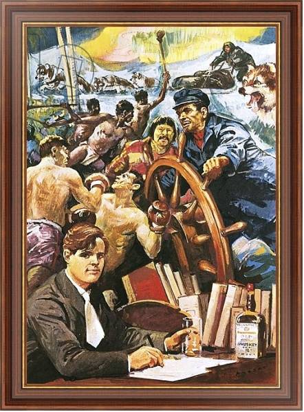 Постер The American writer, Jack London с типом исполнения На холсте в раме в багетной раме 35-M719P-83