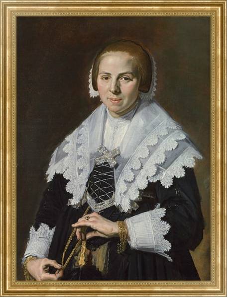 Постер Портрет женщины с веером с типом исполнения На холсте в раме в багетной раме NA033.1.051