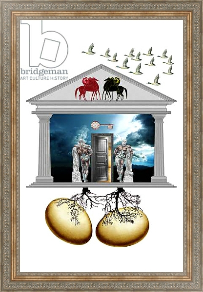 Постер la chiave delle cose nascoste, 2009, collagraph, photographic contamination с типом исполнения На холсте в раме в багетной раме 484.M48.310