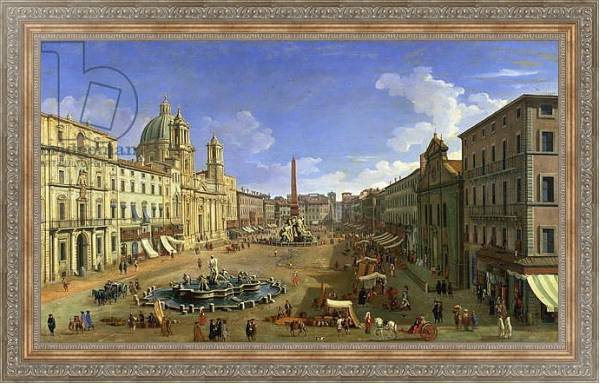 Постер View of the Piazza Navona, Rome с типом исполнения На холсте в раме в багетной раме 484.M48.310