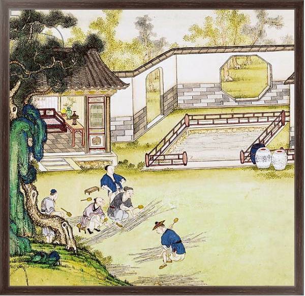 Постер Gathering bamboo to make paper с типом исполнения На холсте в раме в багетной раме 221-02