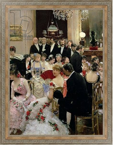 Постер The Soiree, c.1880 с типом исполнения На холсте в раме в багетной раме 484.M48.310