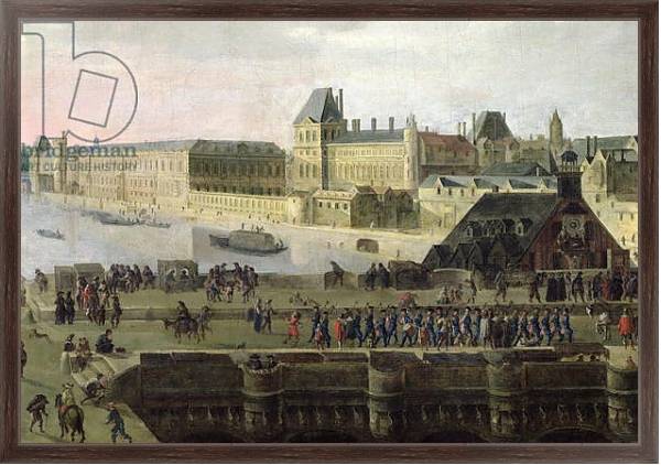 Постер View of the Pont-Neuf and the River Seine looking downstream, detail, c.1633 с типом исполнения На холсте в раме в багетной раме 221-02