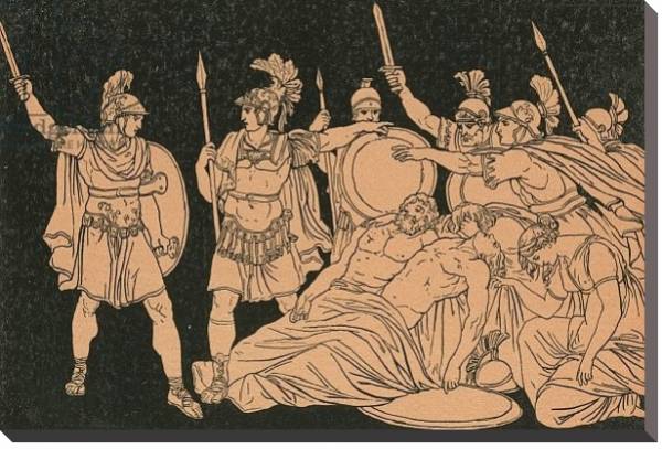 Постер Turnus over the bodies of Alma and Galaesus с типом исполнения На холсте без рамы
