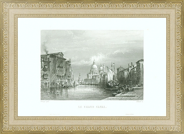 Постер Le Grand Canal 1 с типом исполнения Акварель в раме в багетной раме 484.M48.725