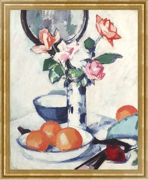 Постер Розы и апельсины с типом исполнения На холсте в раме в багетной раме NA033.1.051