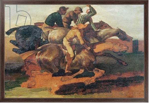 Постер Four Jockeys Galloping с типом исполнения На холсте в раме в багетной раме 221-02
