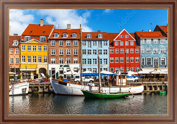 Постер Дания, Копенгаген  с типом исполнения На холсте в раме в багетной раме 35-M719P-83