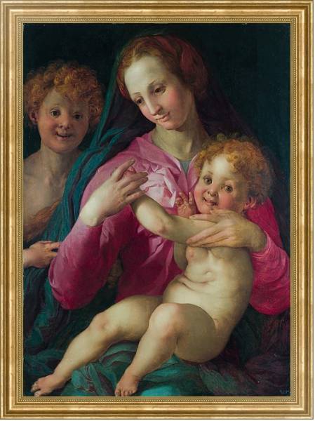 Постер Мадонна с младенцем и молодой Креститель с типом исполнения На холсте в раме в багетной раме NA033.1.051