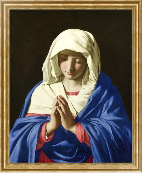 Постер Дева Мария в молитве с типом исполнения На холсте в раме в багетной раме NA033.1.051