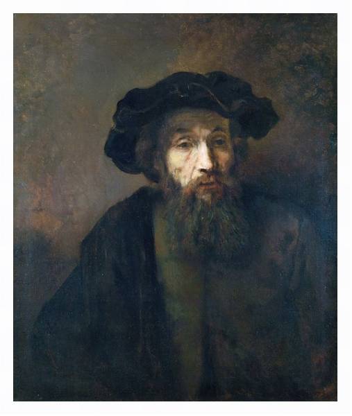 Постер Бородатый мужчина в шляпе с типом исполнения На холсте в раме в багетной раме 221-03