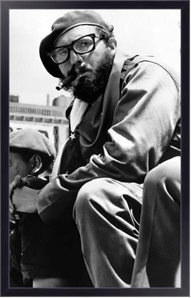Постер Фидель Кастро с типом исполнения На холсте в раме в багетной раме 221-01