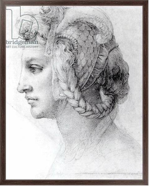 Постер Ideal Head of a Woman, c.1525-28 с типом исполнения На холсте в раме в багетной раме 221-02