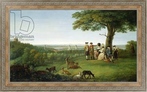 Постер One Tree Hill, Greenwich, with London in the Distance, 1779 с типом исполнения На холсте в раме в багетной раме 484.M48.310
