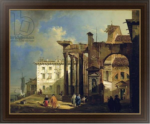 Постер The Portico of the Church of San Lorenzo in Milan, c.1814 с типом исполнения На холсте в раме в багетной раме 1.023.151