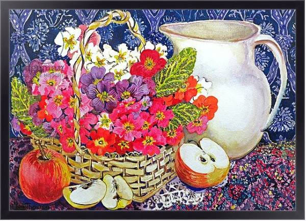 Постер Primulas and Apples с типом исполнения На холсте в раме в багетной раме 221-01