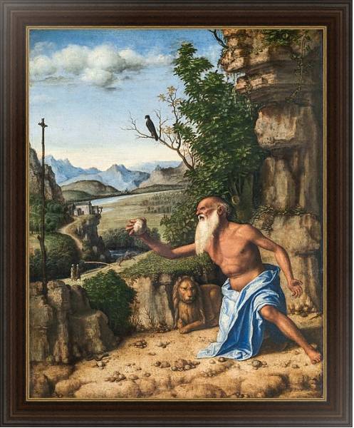 Постер Святой Жером на природе с типом исполнения На холсте в раме в багетной раме 1.023.151
