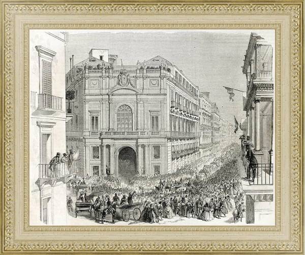 Постер Palazzo Doria d'Angri, Naples, Italy. Creatde by Leroux and Godefroy, published on L'Illustration, J с типом исполнения Акварель в раме в багетной раме 484.M48.725