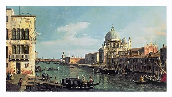 Постер View of the Grand Canal: Santa Maria della Salute, early 1730s с типом исполнения На холсте в раме в багетной раме 221-03