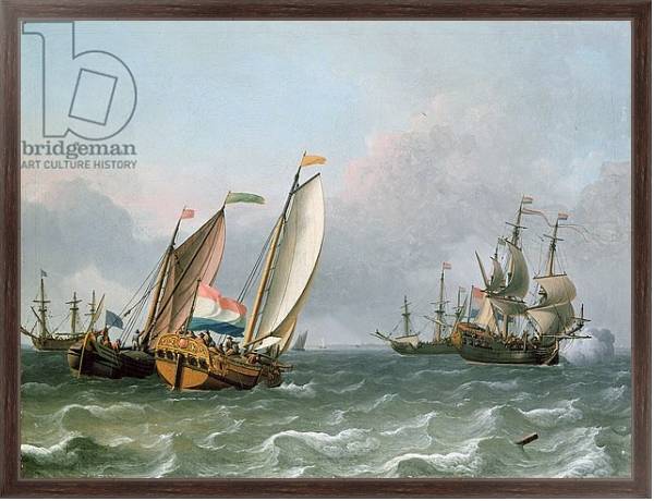 Постер Dutch Shipping in a Choppy Sea с типом исполнения На холсте в раме в багетной раме 221-02