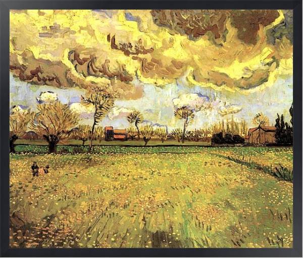 Постер Пейзаж под грозовым небом с типом исполнения На холсте в раме в багетной раме 1727.8010