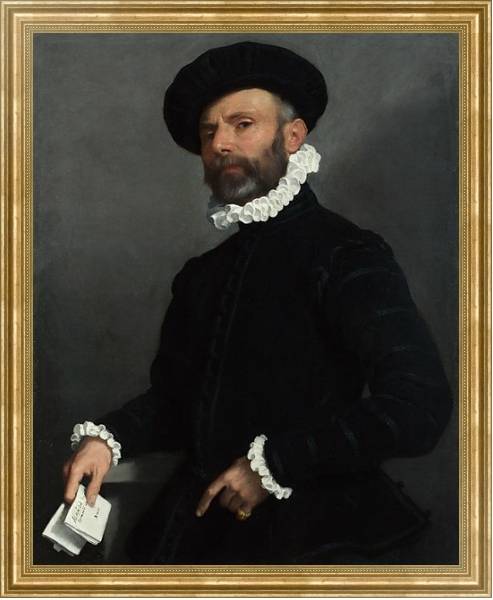 Постер Портрет мужчины, держащего письмо с типом исполнения На холсте в раме в багетной раме NA033.1.051