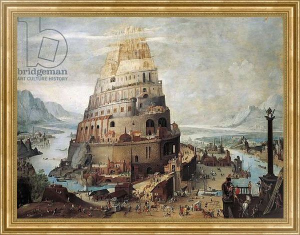 Постер Construction of the Tower of Babel с типом исполнения На холсте в раме в багетной раме NA033.1.051