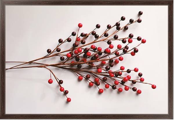 Постер Веточка с ягодами с типом исполнения На холсте в раме в багетной раме 221-02