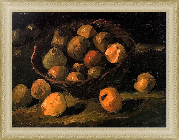 Постер Корзина яблок с типом исполнения На холсте в раме в багетной раме 484.M48.725