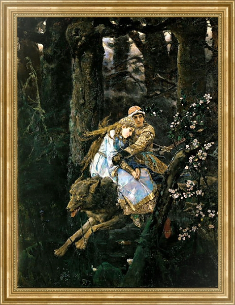 Постер Иван Царевич на сером волке. 1889 с типом исполнения На холсте в раме в багетной раме NA033.1.051